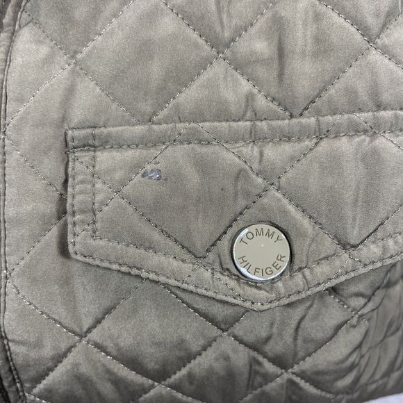 Tommy Hilfiger Womens Small‎ Olive Green Quilted Light Puffer Jacket - Picture 7 of 7